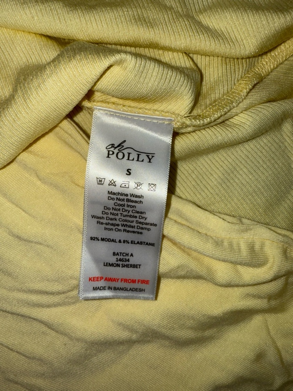 Oh Polly Pale Yellow Ribbed V‑Neck Mini Dress - Picture 12 of 13